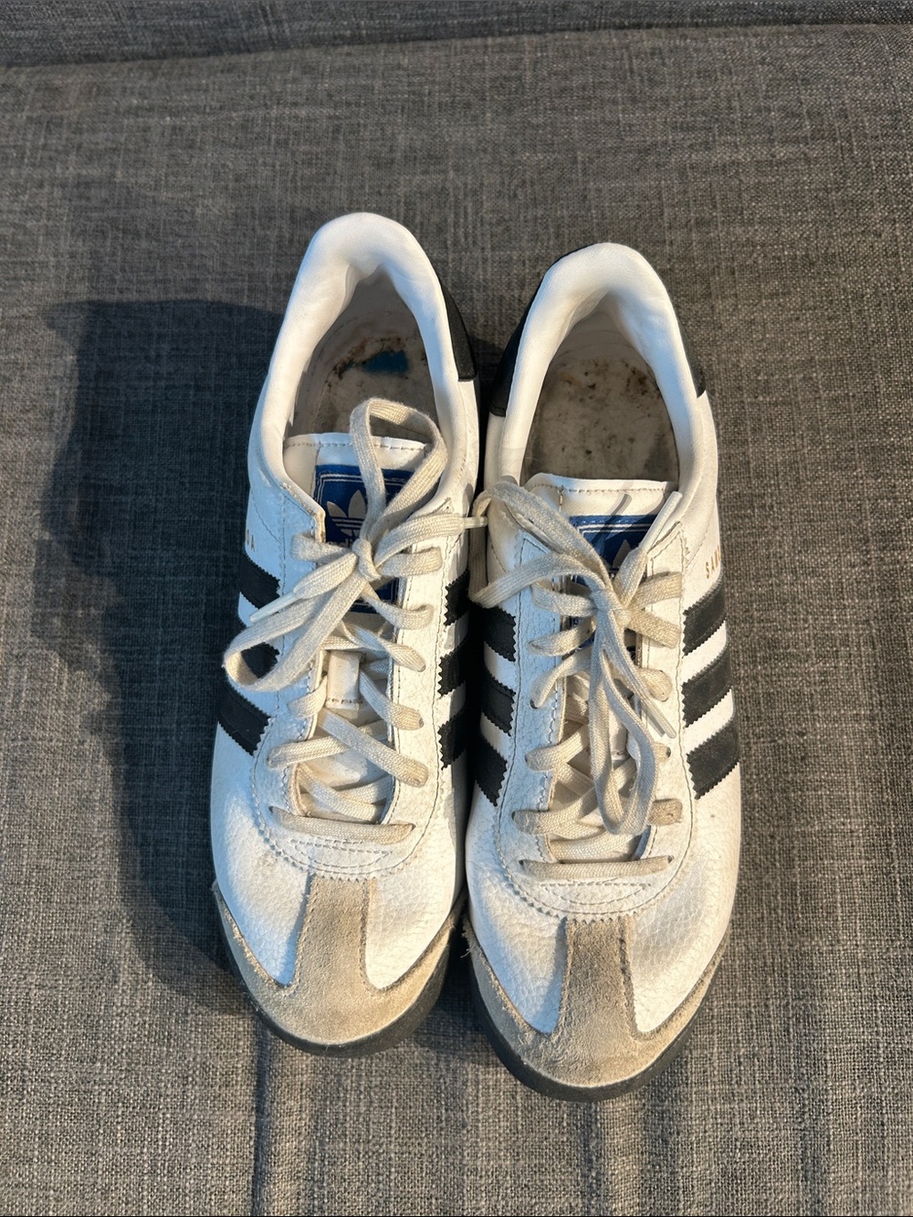 adidas White Sneakers with Black Three-Stripes